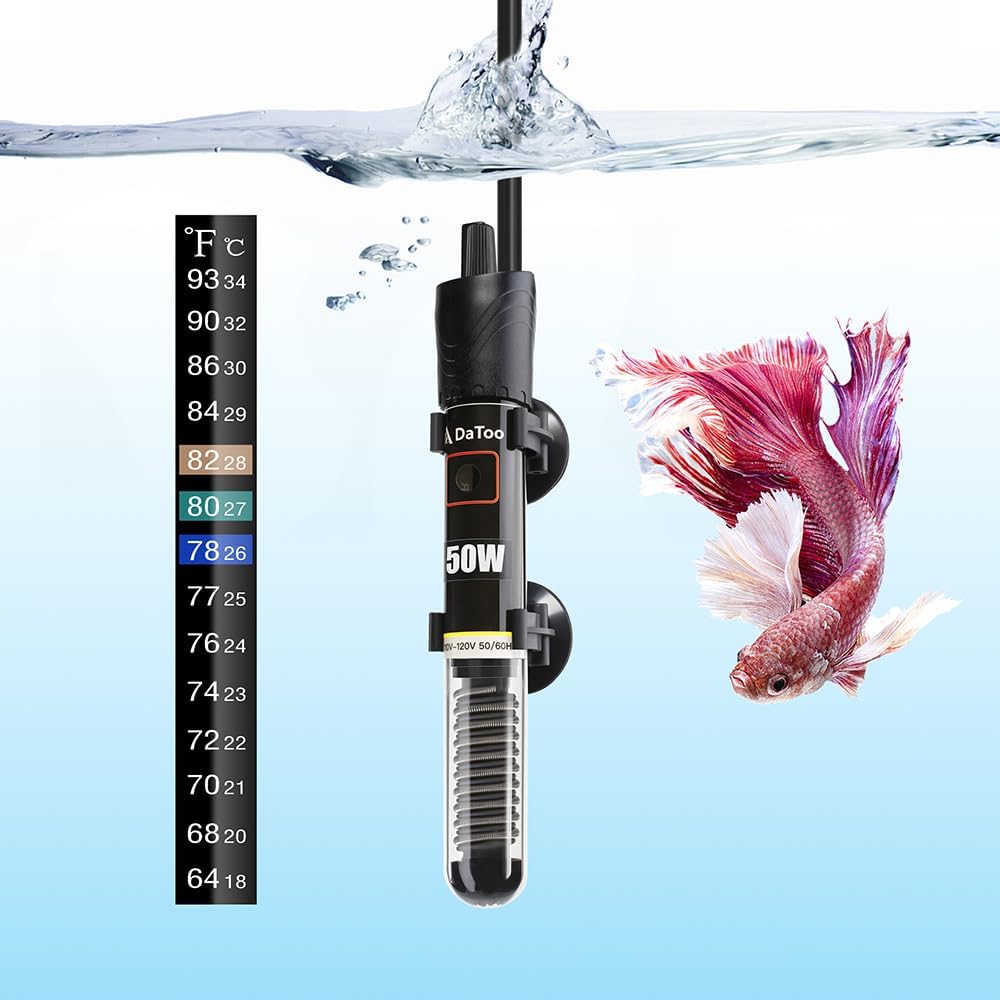 DaToo Mini Aquarium Heater 25W Small Fish Tank Heater 25 Watt