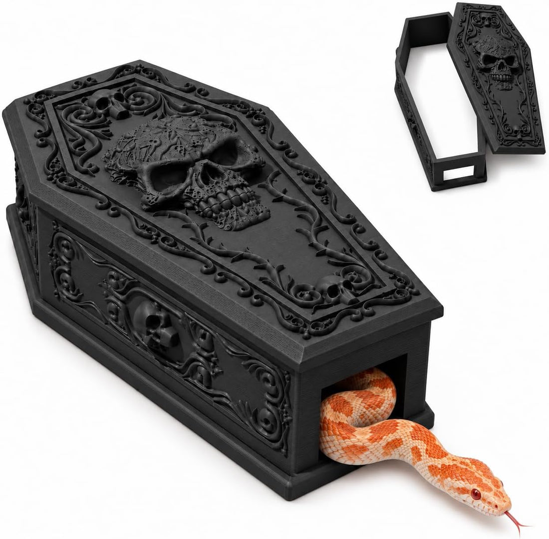 Westant Gothic Coffin Reptile & Amphibian Habitat Hideouts (Pink, L)