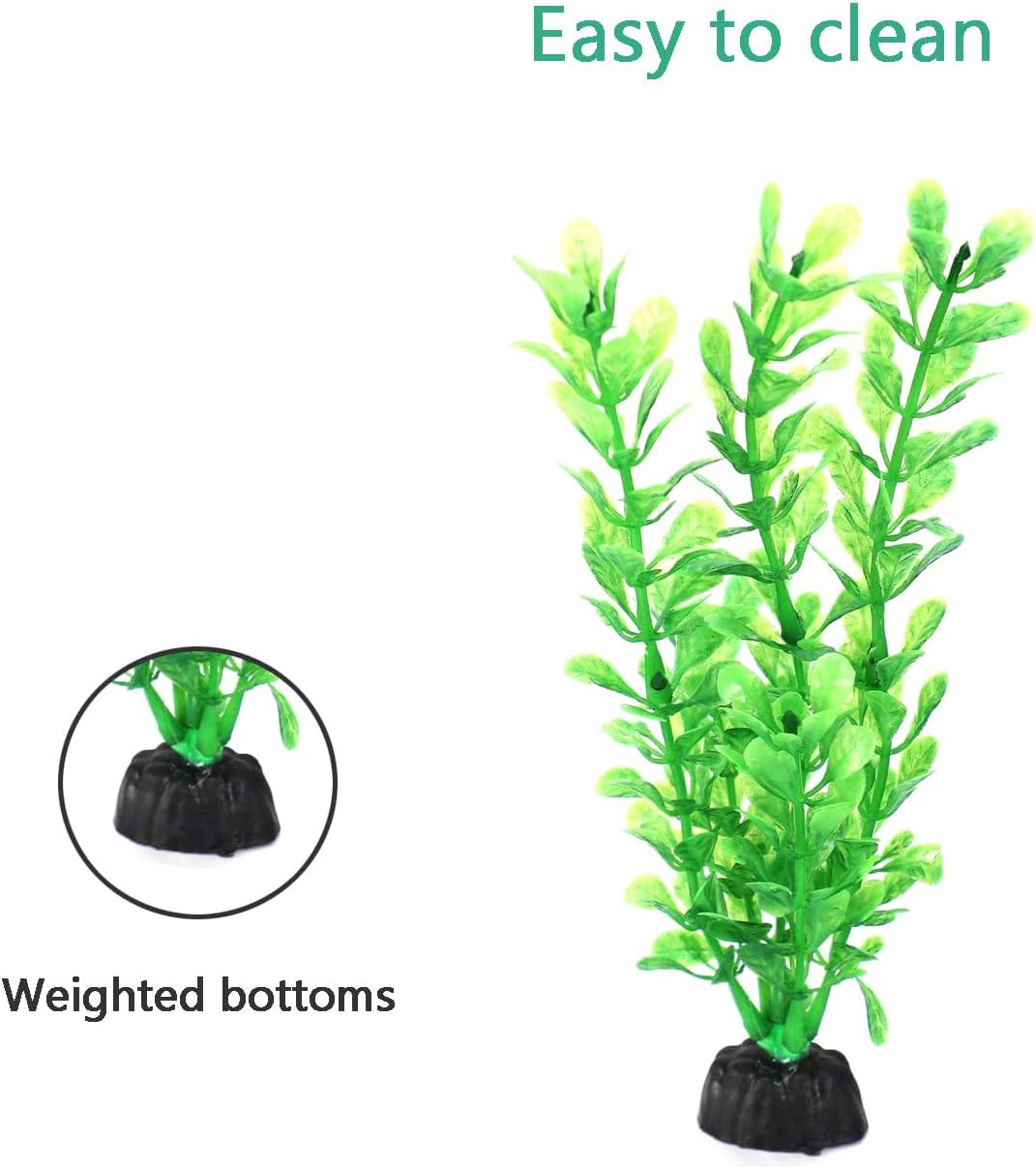 AQUANEAT Artificial Fish Tank Plants, Plastic Aquarium Decorations