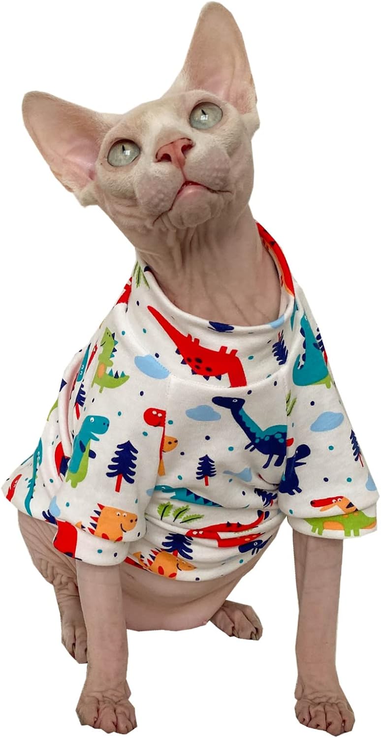 Sphynx Hairless Cat Cotton T-Shirts Cat Apparel Pet Clothes Vest