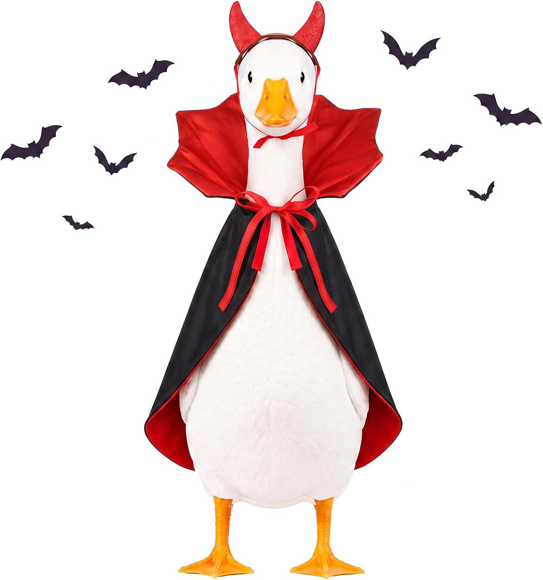 23in Vampire Halloween Porch Goose Outfit Black Red Cape Devil Horns