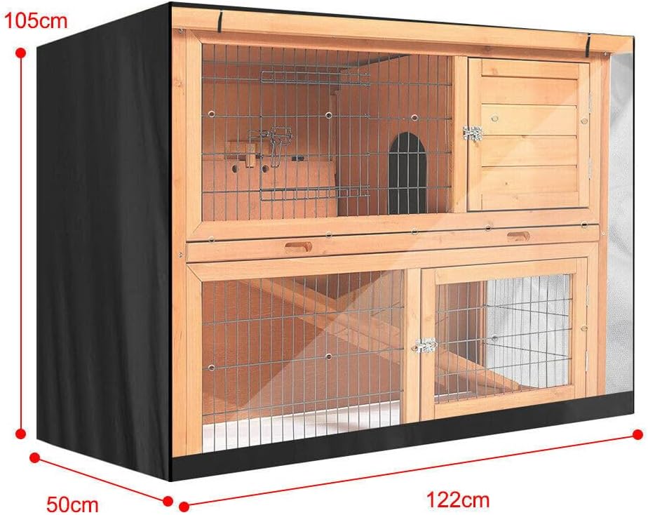 Rabbit Hutch Cover, Indoor Outdoor Double Rabbit Cage Cover Poultry