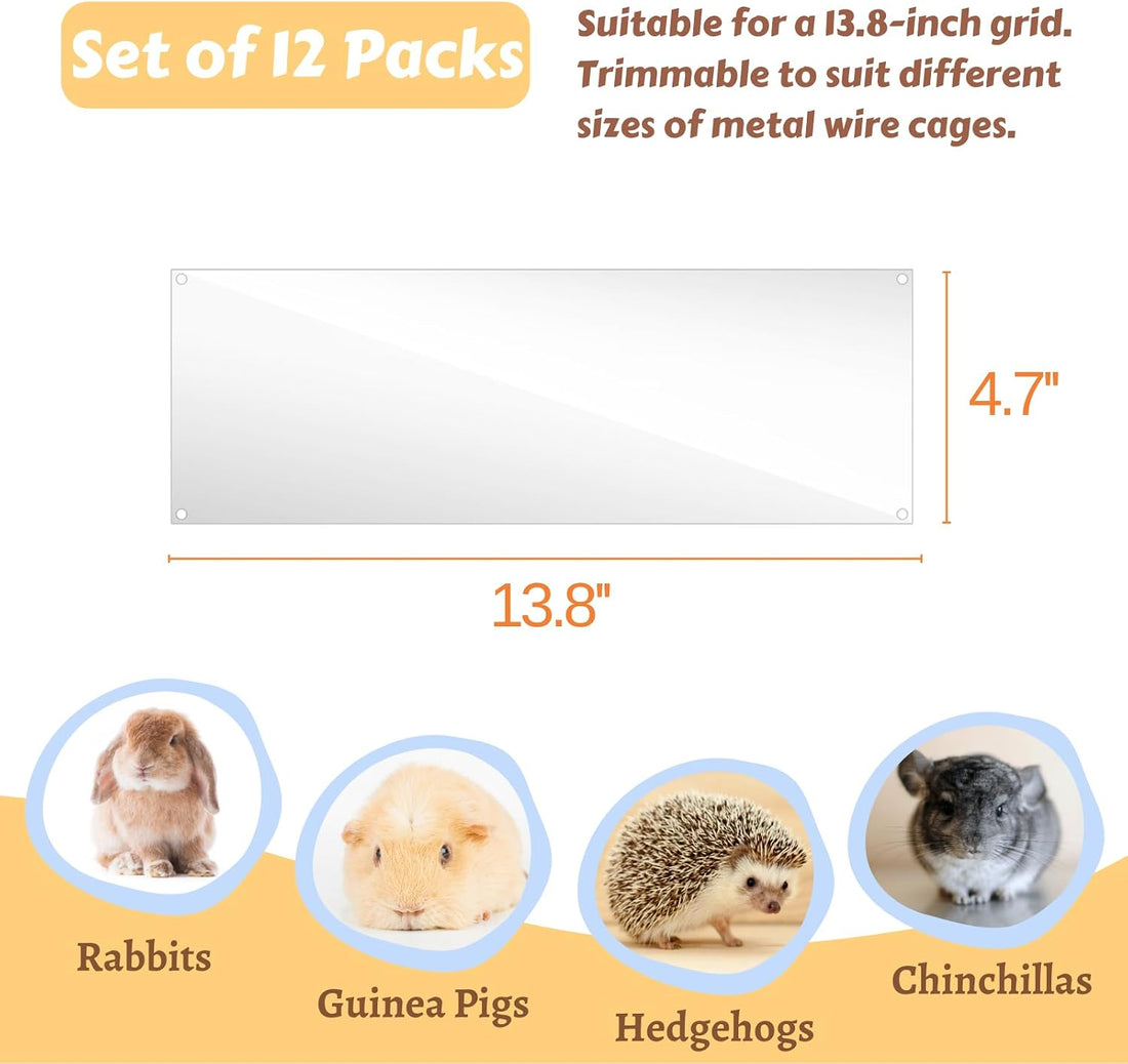 12 Pcs Cage Guard 13.8"x4.7" with Zip Ties Scatter Guard Clear