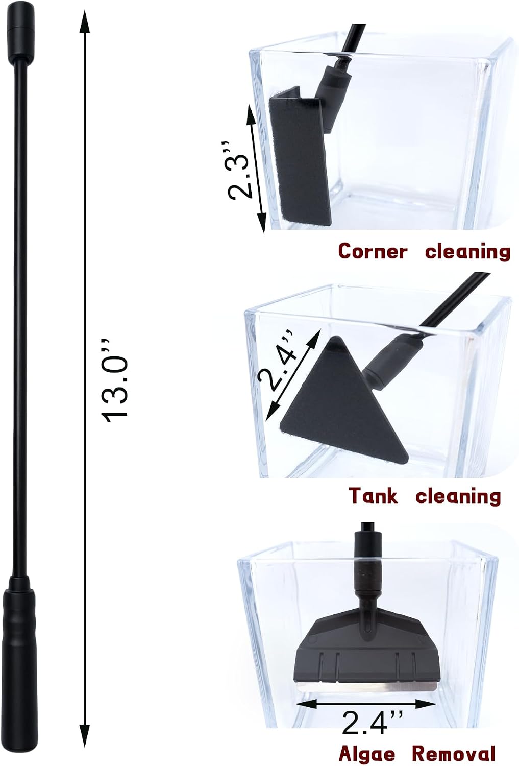 Fish Tank Cleaner Kit, 3 in 1 Aquarium Cleaning Tools