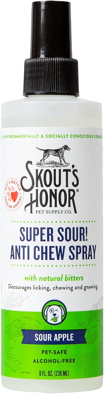 SKOUT'S HONOR Super Sour! Anti Chew Spray for Dogs and Puppies, 8 oz
