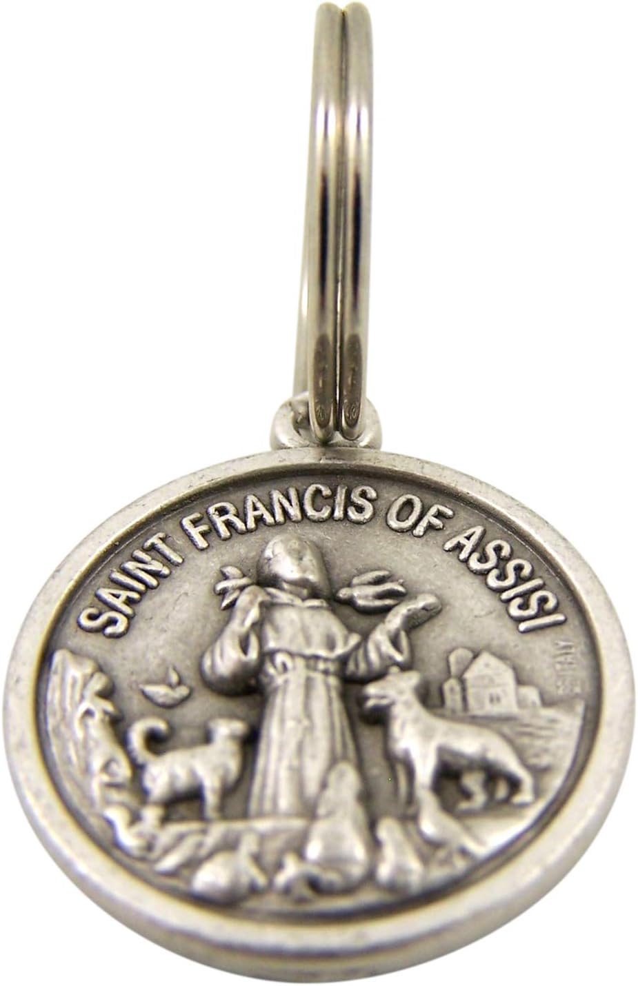 Needzo Silver Tone Base Metal Catholic Saint Francis of Assisi Patron