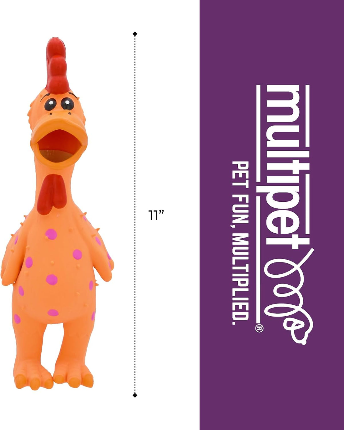 Multipet's Mini Globken Latex Plush Filled Polka Dot Chicken Dog Toy
