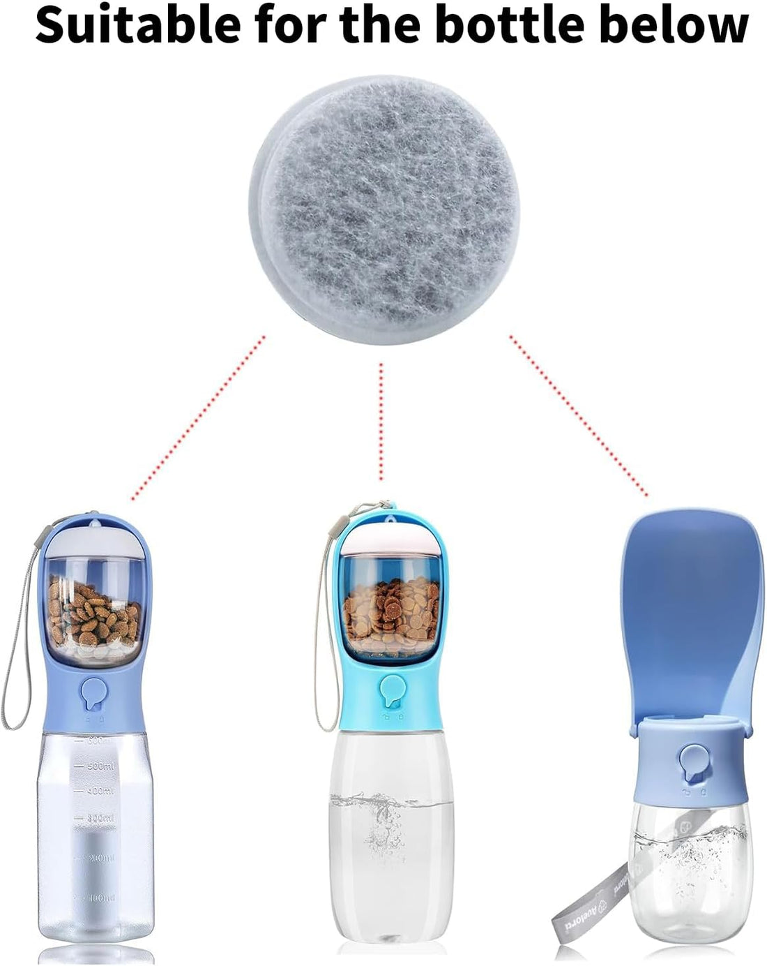 Filter For Dog Water Bottle,Activeted Carbon Filter Element,Change