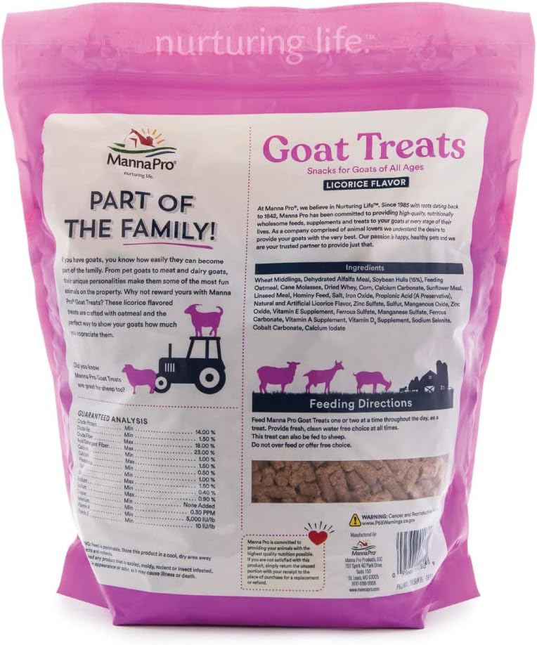 Manna Pro Licorice Goat Treats with Oatmeal, Made in USA, 6 lb Bag
