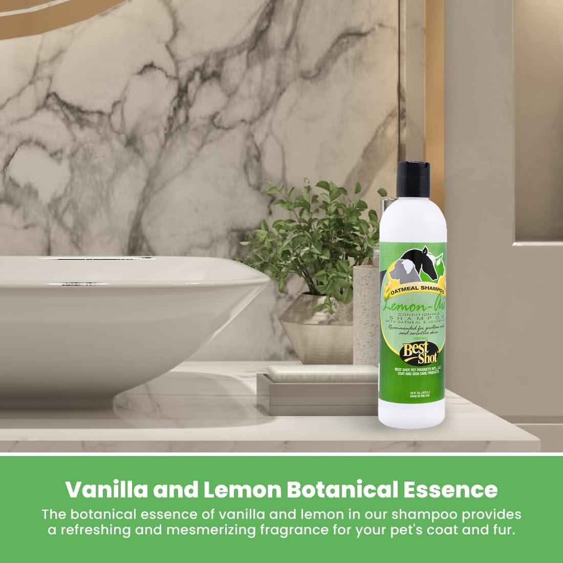 Best Shot Lemon-Aid Oatmeal Wash, Pet Shampoo for Dogs, Cats