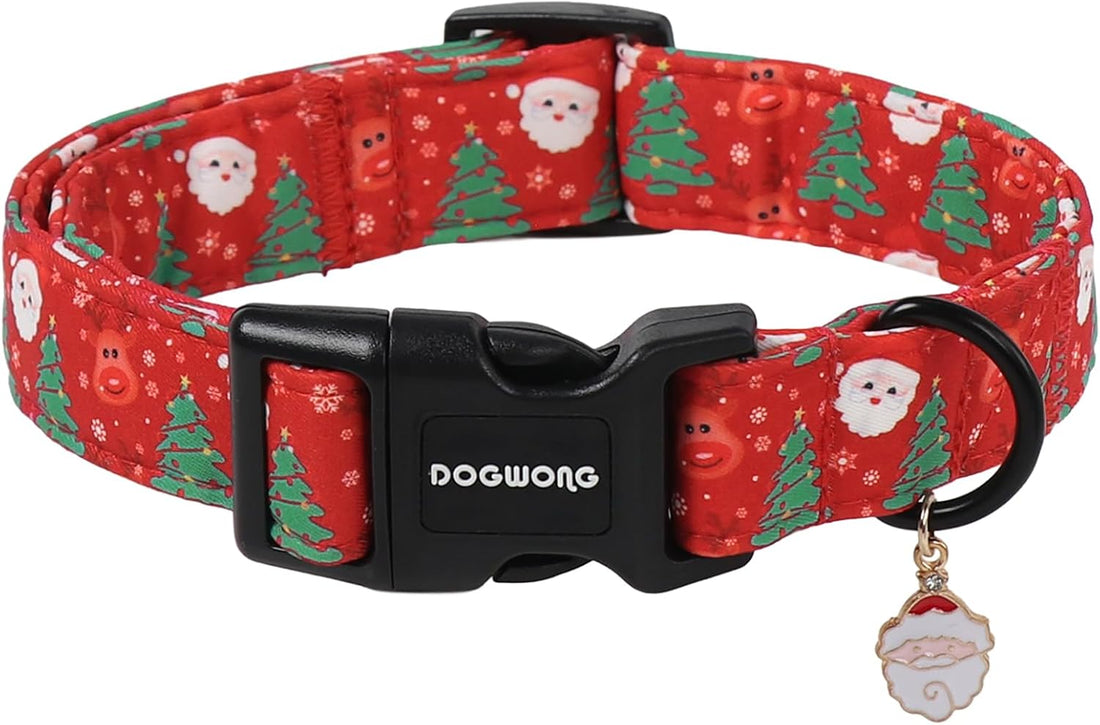 DOGWONG Red White Polka Dot Dog Collar for Small Dogs S