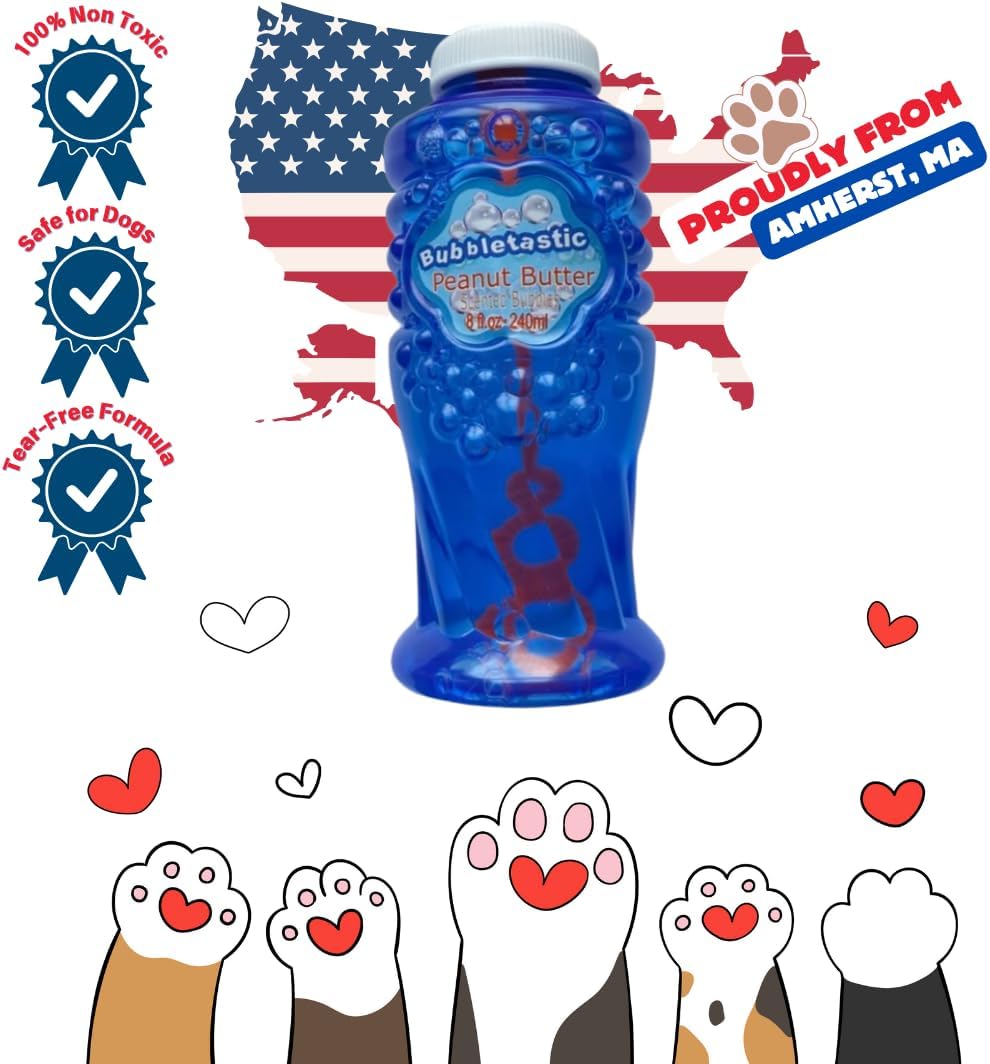 Bubbletastic Peanut Butter Scented Dog Bubbles 8 Ounce Bottle
