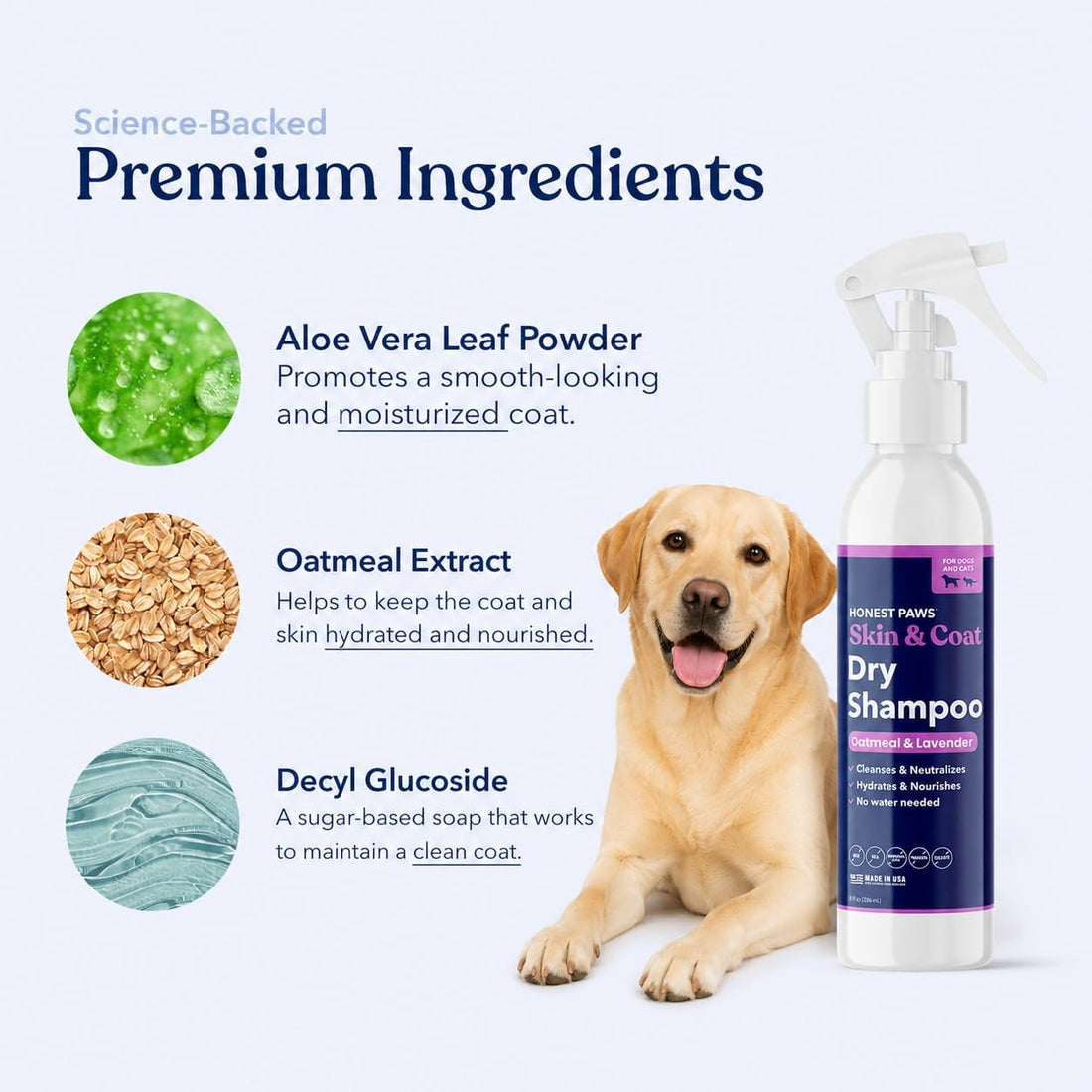 Dog Dry Shampoo, Waterless No-Rinse Foaming Formula