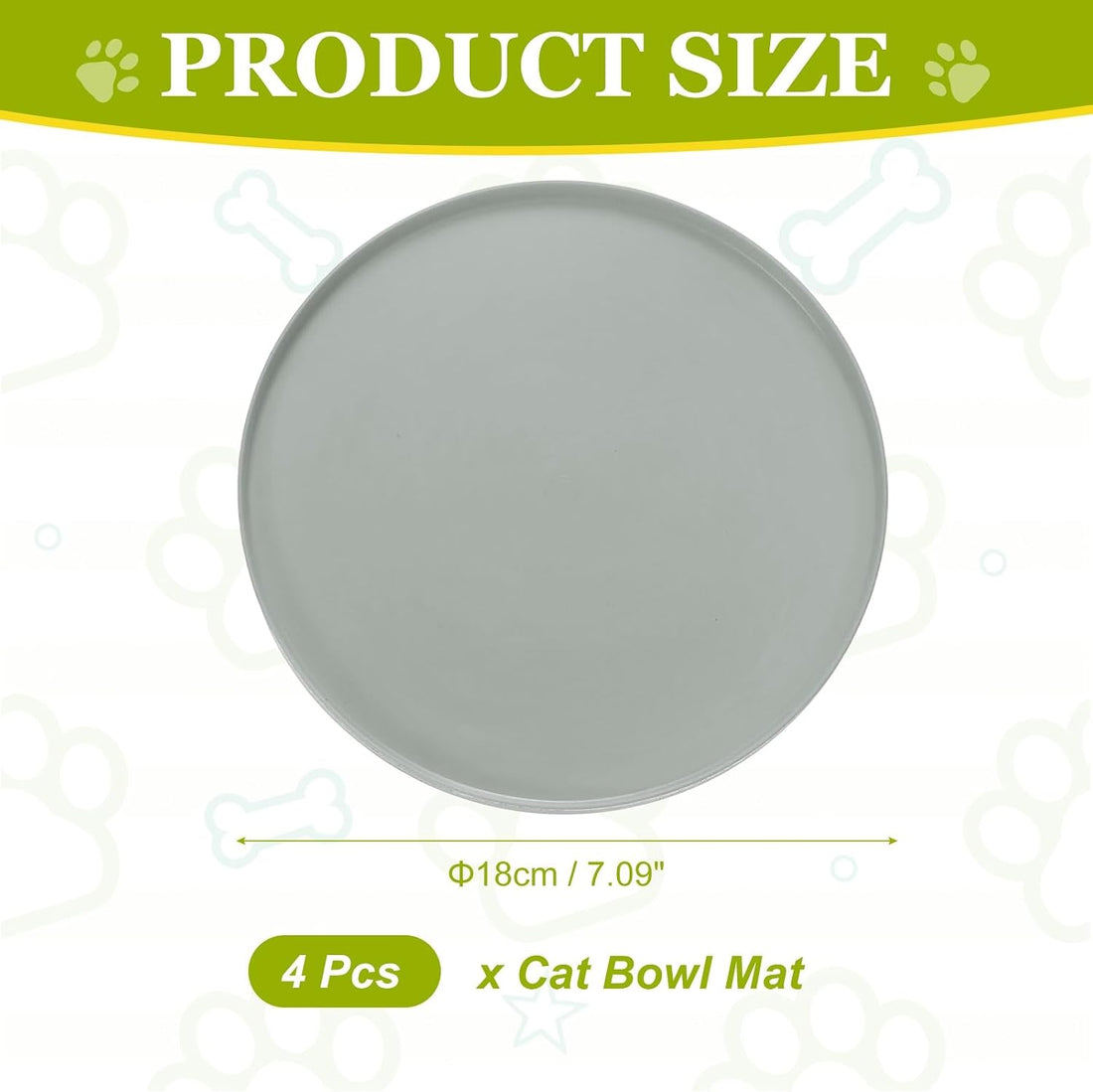 4Pcs Cat Food Mat,Silicone Pet Feeding Mat Waterproof 7x7In