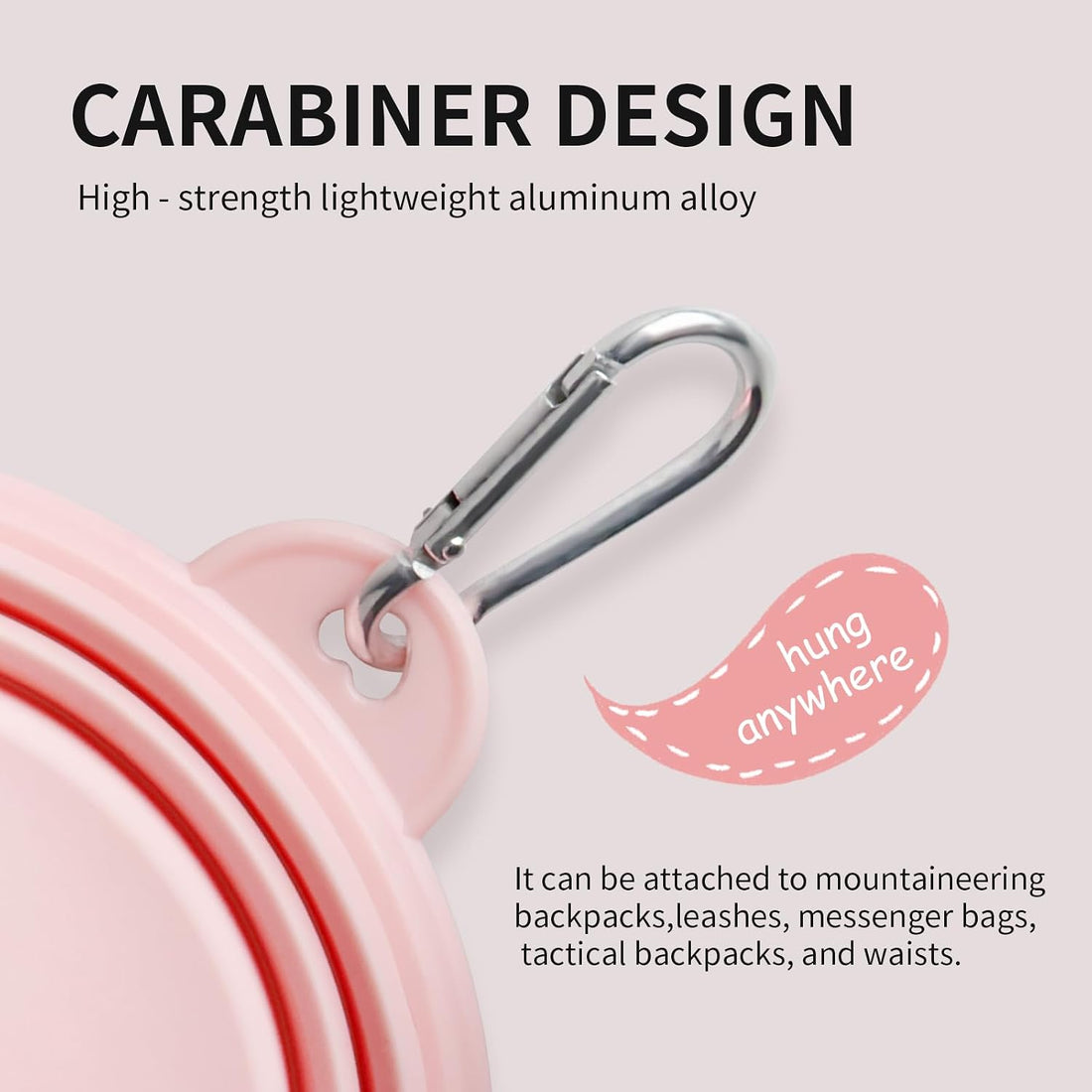 Collapsible Dog Bowls 2-Pack, Portable Travel Dog Bowl with Carabiner