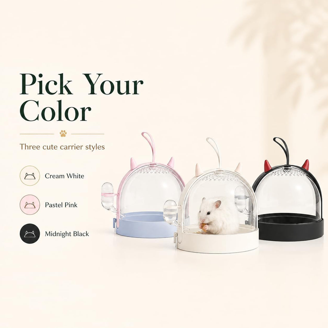 Hamster Travel Cage with Water Bottle