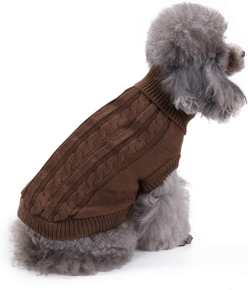 Dog Sweater Soft Warm Turtleneck Knitted Clothes for Small Medium