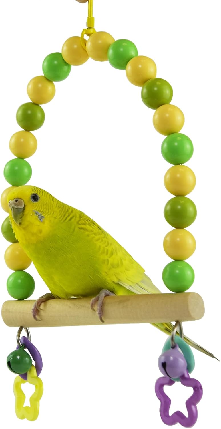 Wooden Bird Cage Swing Perch for Parakeets,Small Parrots Swings