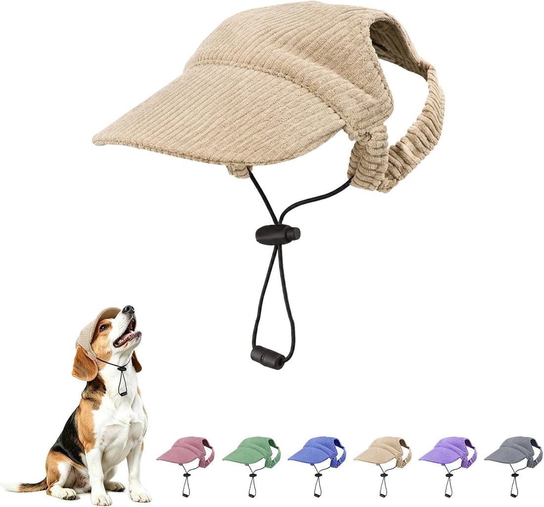 Dog Sun Hat with Ear Openings, Dog Baseball Cap with Anti-Slip Strap