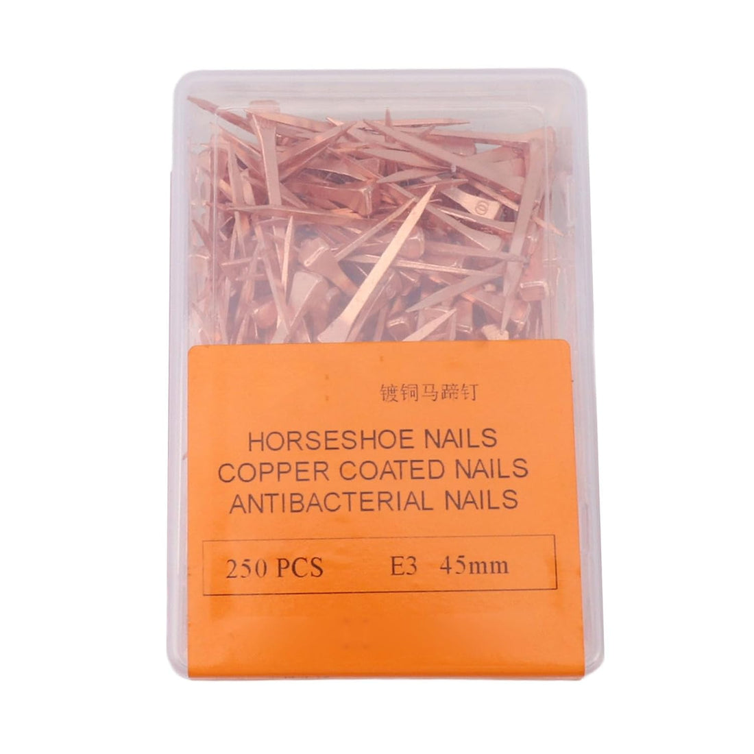 250Pcs Copper Plated Horseshoe Nails for Proof Equestrian Care