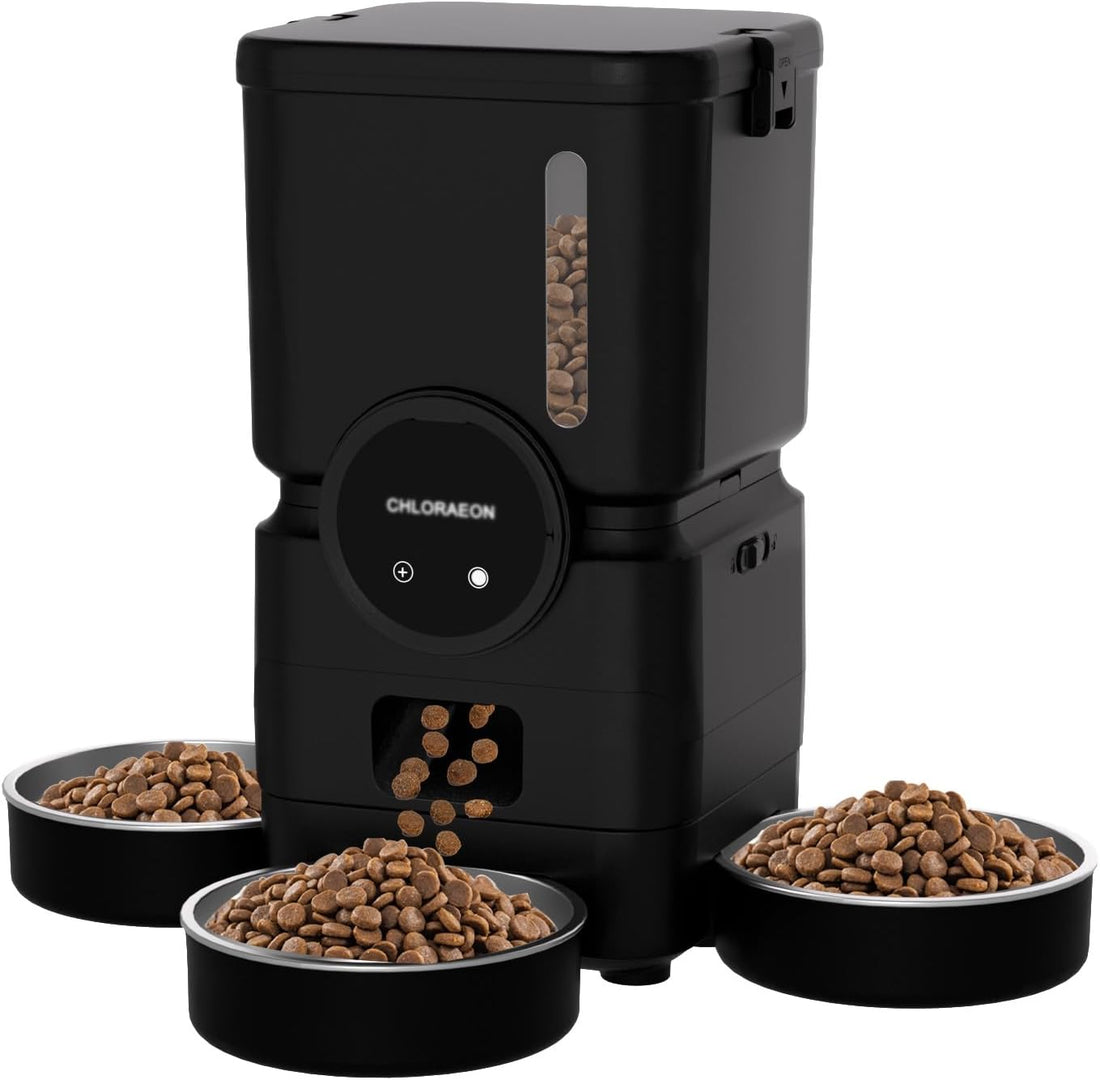 Automatic Cat Feeder for 3 Cats, 6L 2.4G WiFi Feeder, Slow Feed