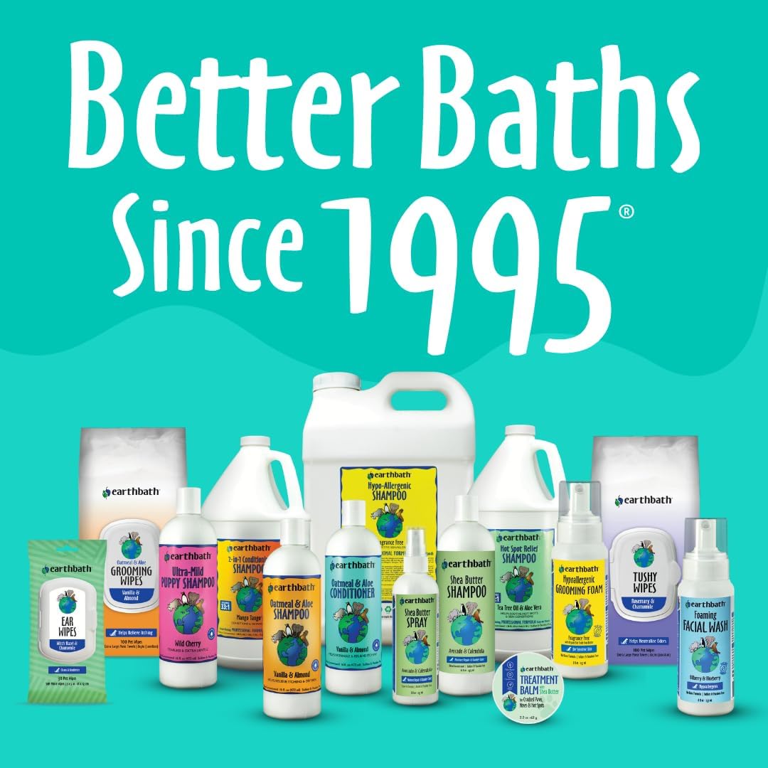 earthbath Oatmeal & Aloe Dog Shampoo and Conditioner, 16 Oz (1 Set)