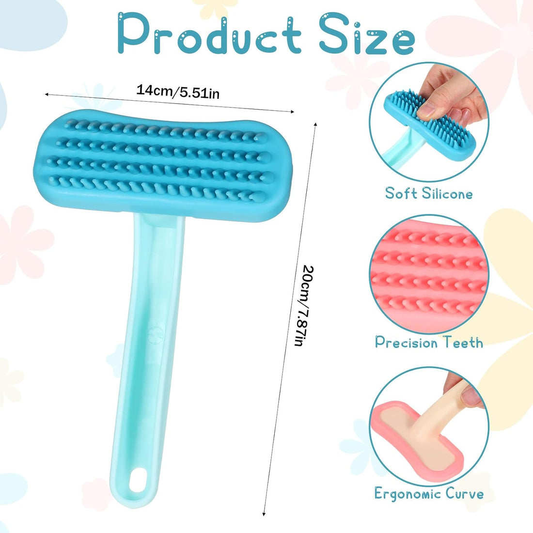2Pcs Silicone Cat for Brush Grooming Soft Bunny and Chinchilla Brush