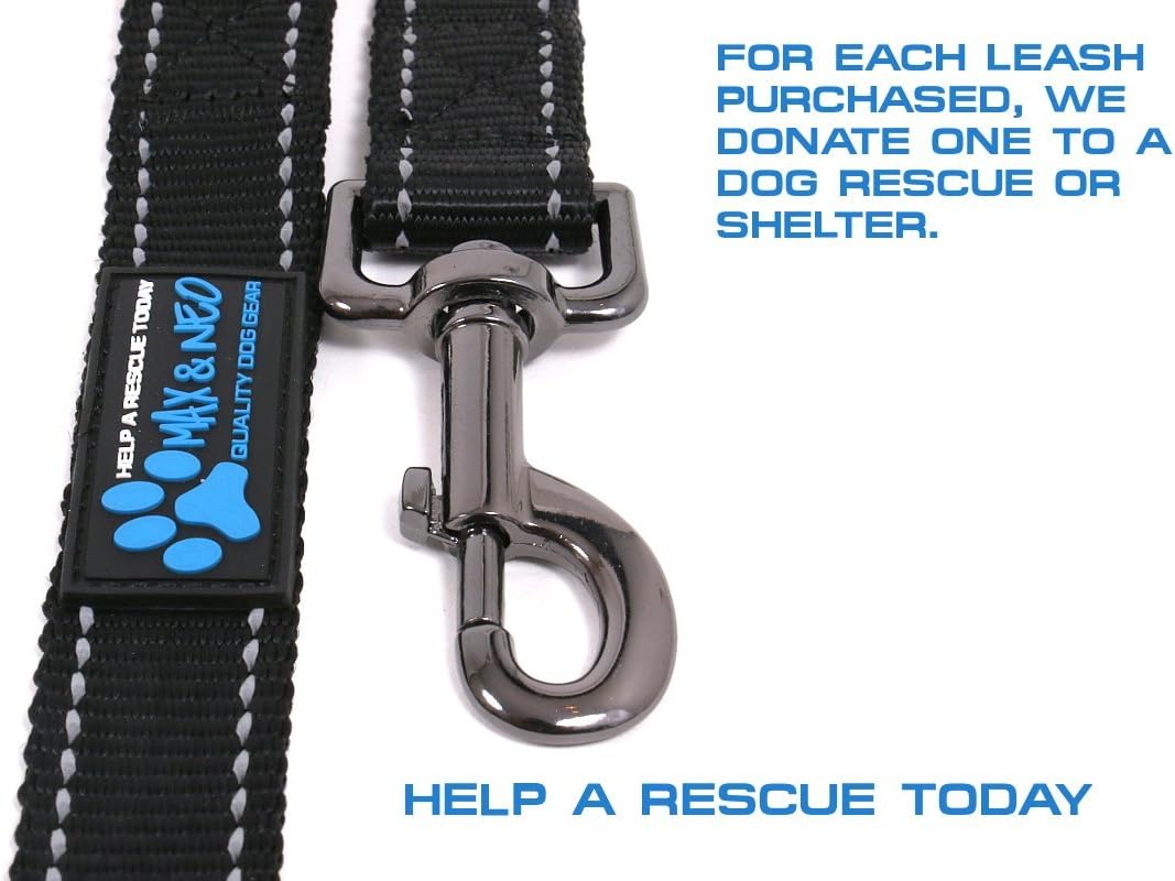 Max and Neo Reflective Nylon Dog Leash - We Donate One for Every Sold