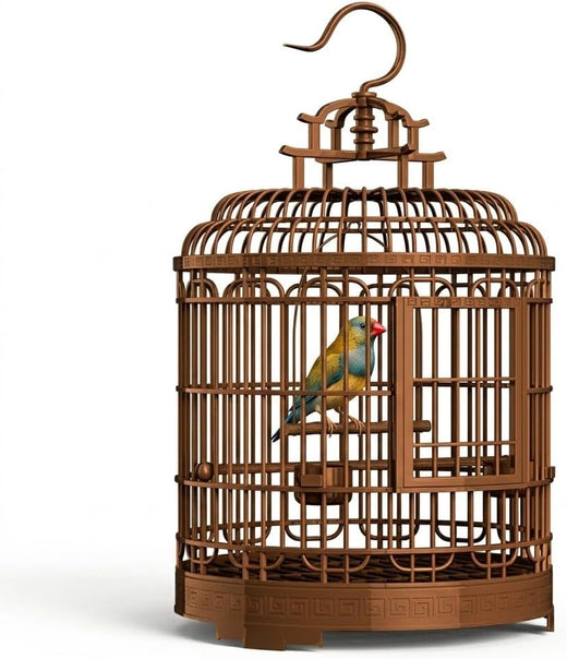 Milisten Large Bird Cage Retro Round Portable Bird Carrier Travel