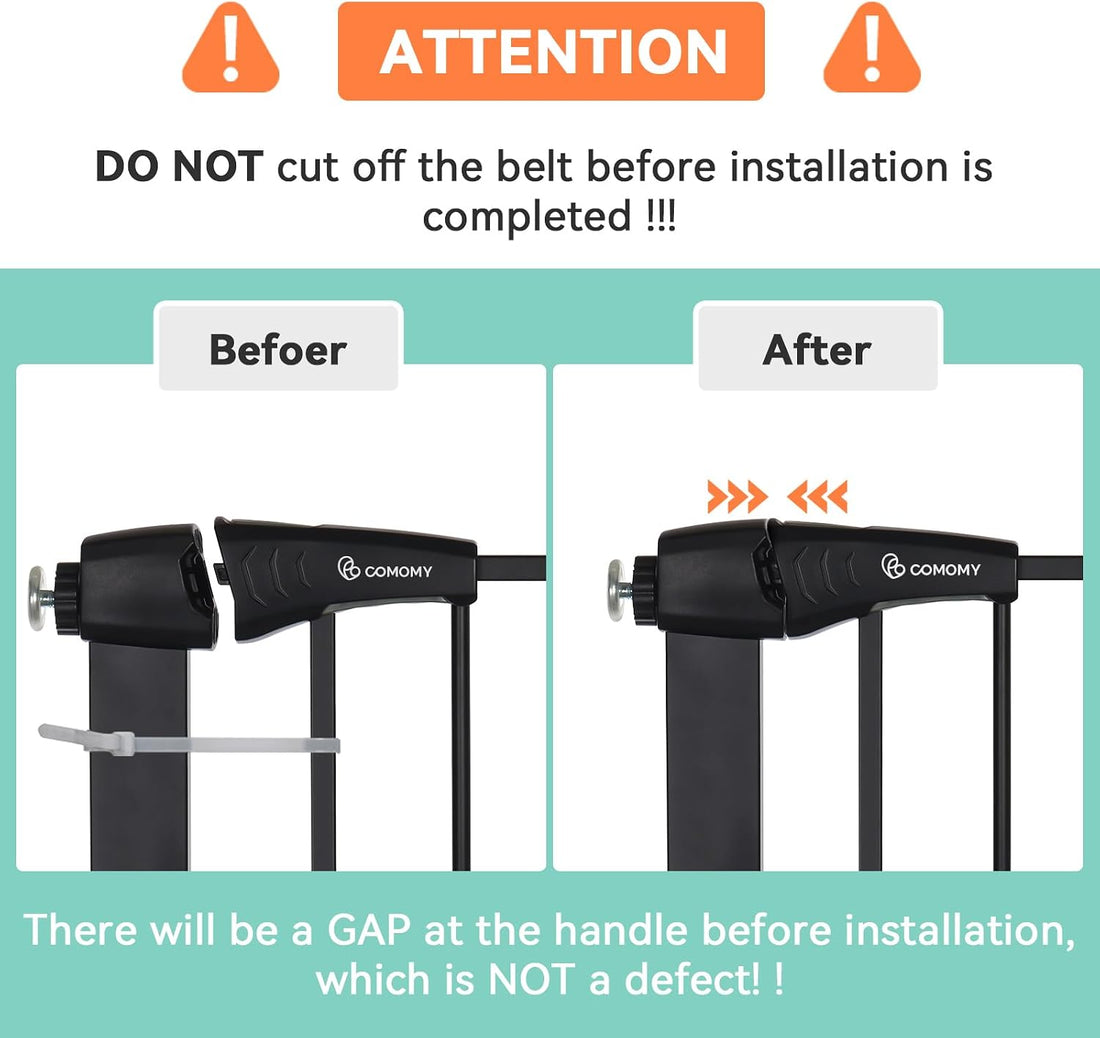 COMOMY Auto Close Pet Gate with Cat Door