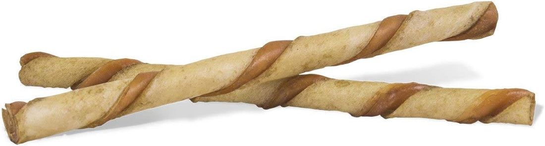 Dingo Twist Sticks with Peanut Butter; Rawhide Treats for Small