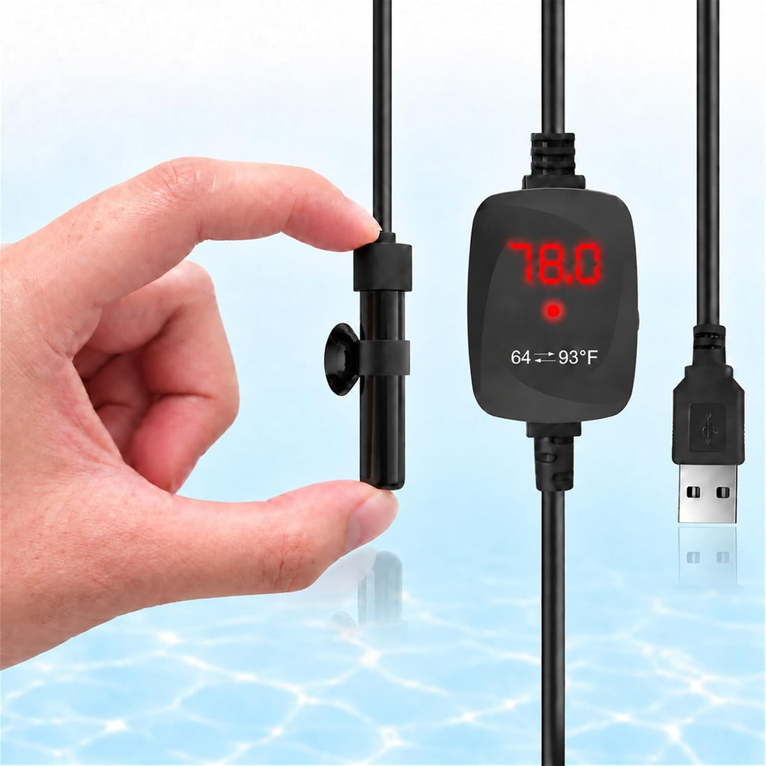Thumb-Sized 15W Super Mini Aquarium Betta Heater with Digital Display
