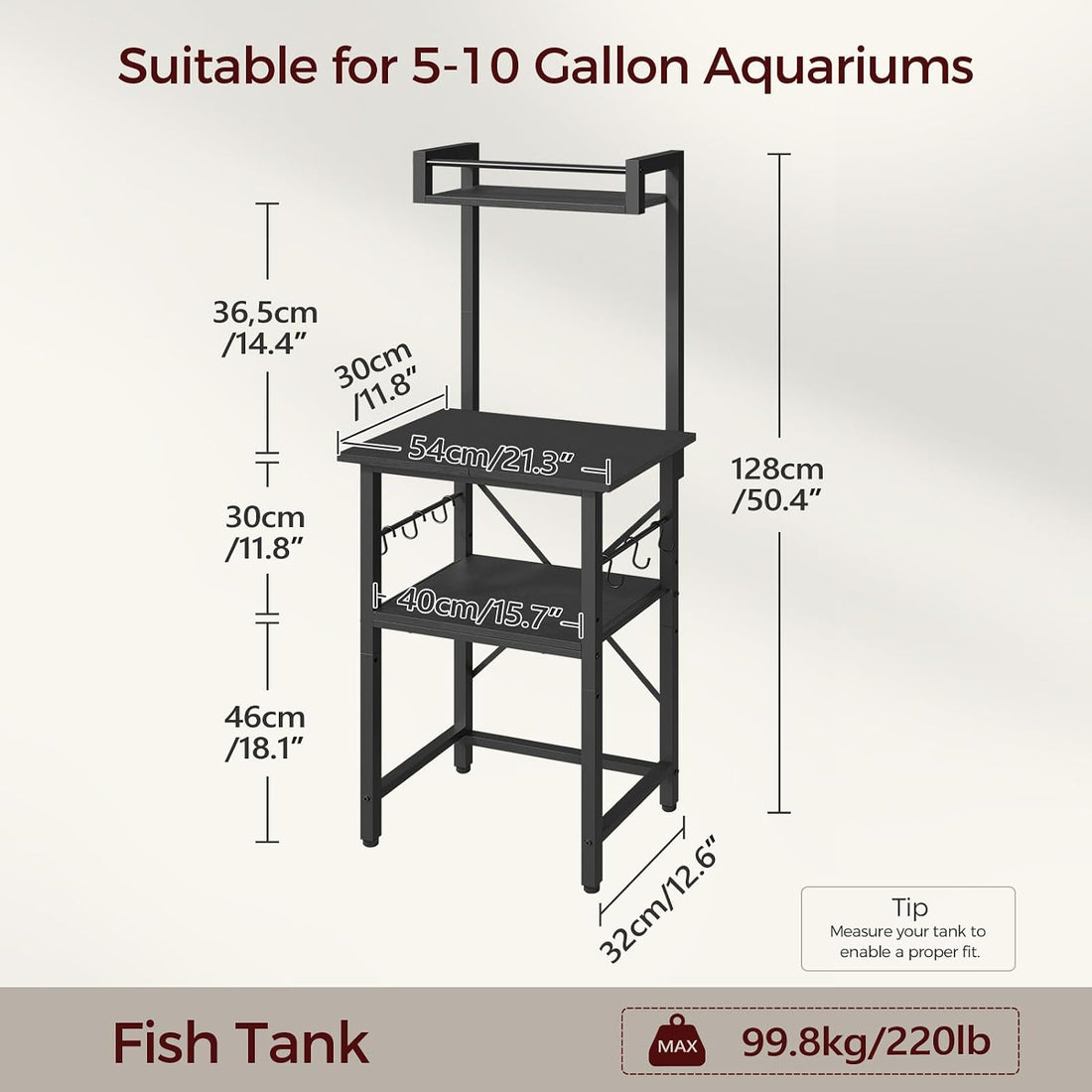 MAHANCRIS 5-10 Gallon Fish Tank Stand