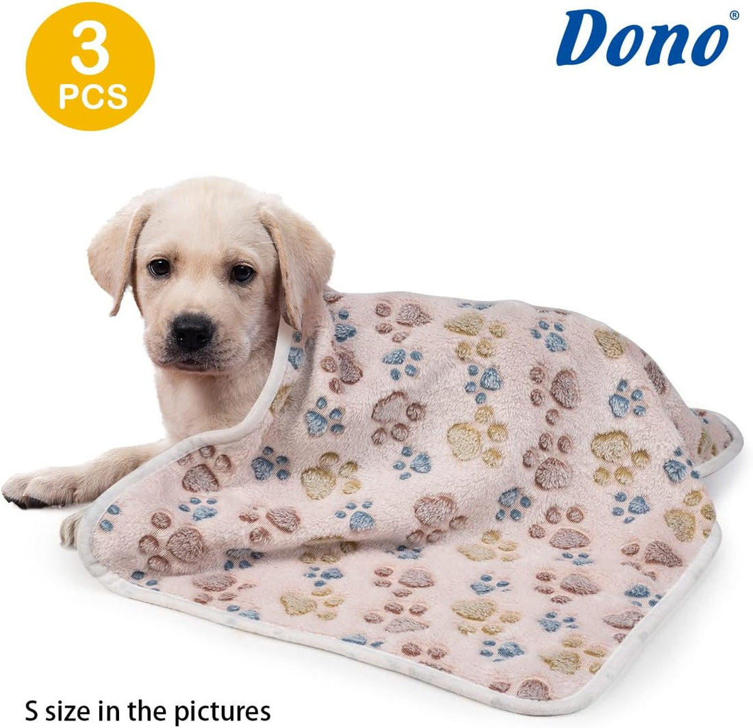 Dono 1 Pack 3 Dog Blankets, Soft Fluffy Fleece Pet Blanket Warm Sleep