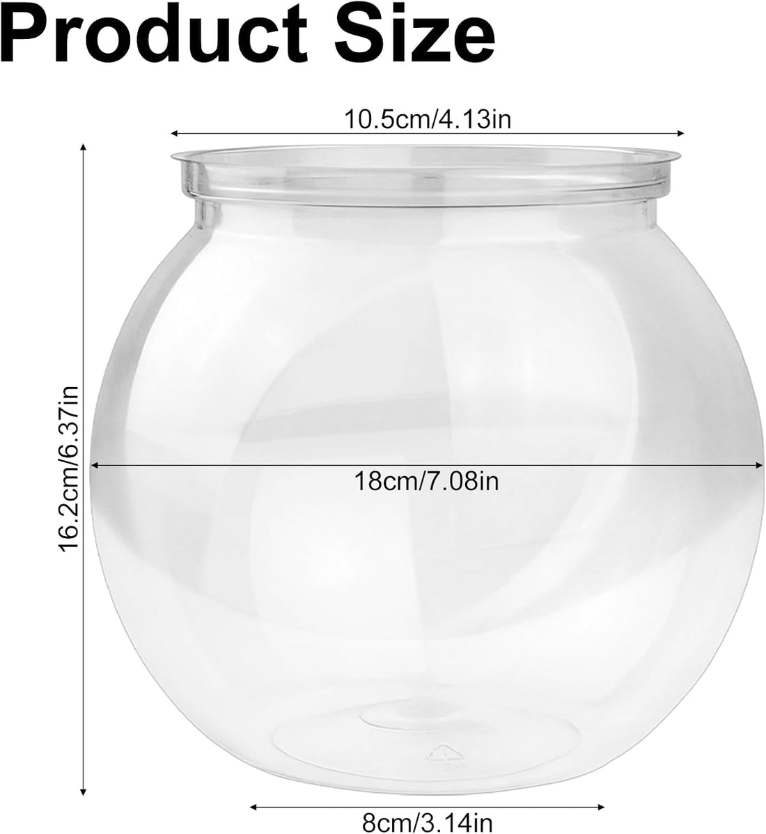 Plastic Goldfish Fish Bowl Drum Clear Aquarium Starter Kits