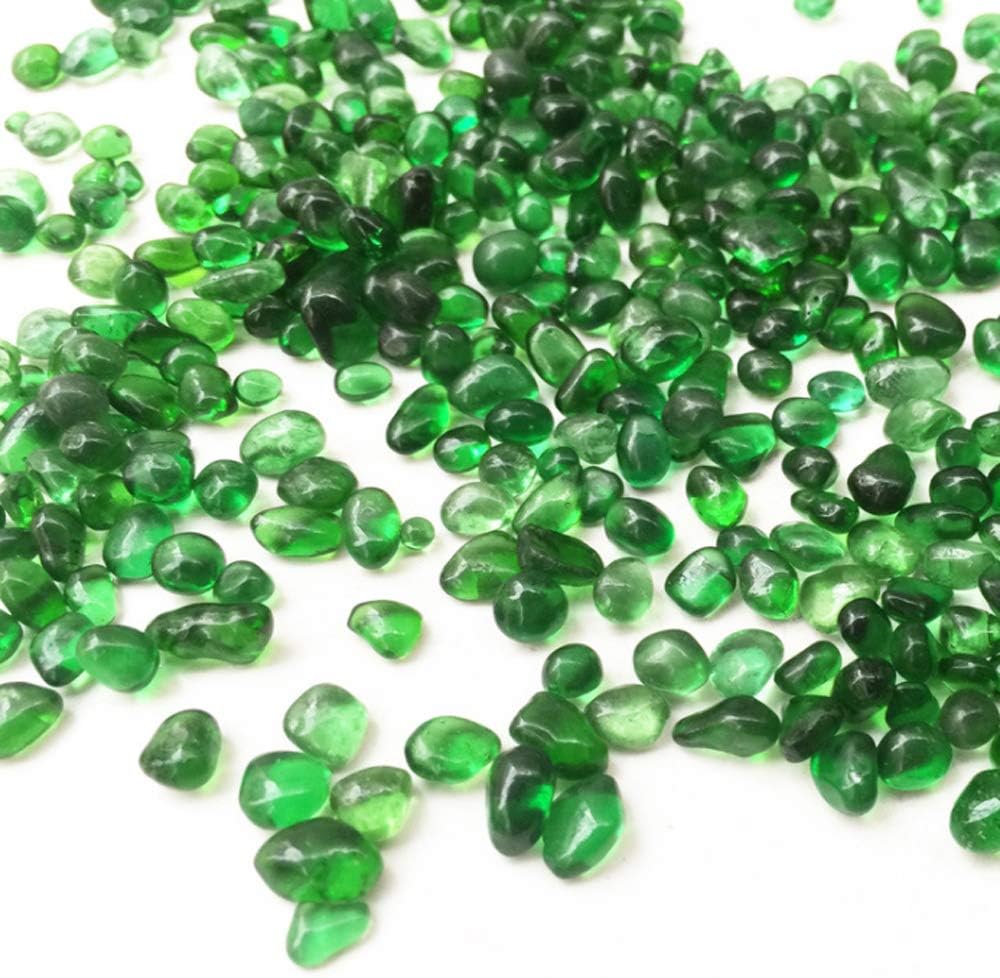 KISEER Clear Aquarium Glass Stone Bulk 1 LB Sea Glass Beads Gems