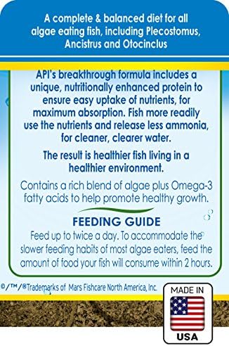 API ALGAE EATER WAFERS Algae Wafer Fish Food 6.4-Ounce Container