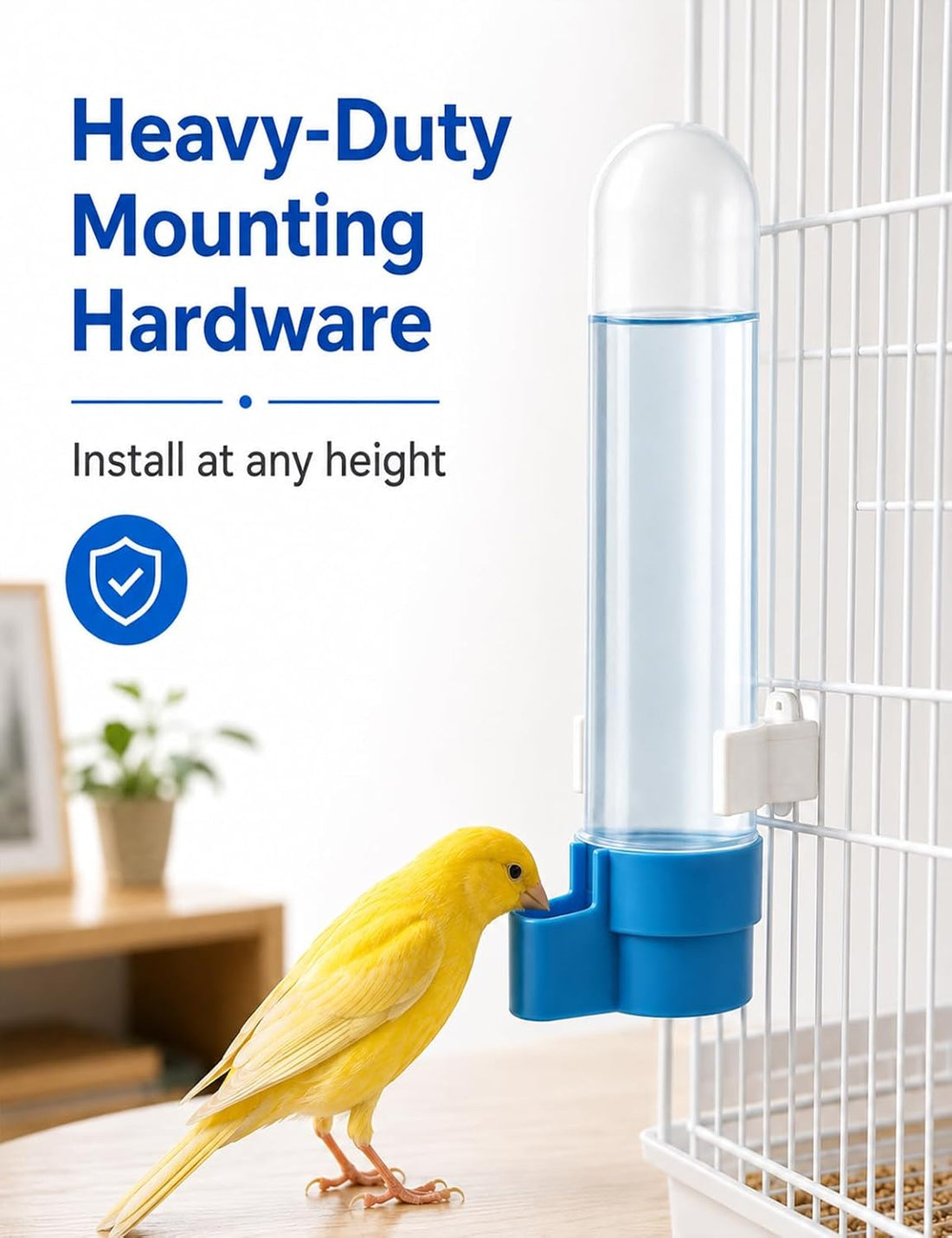 4 Pack Canary Water Dispenser with 2 Cleaning Brushes Set for Bird