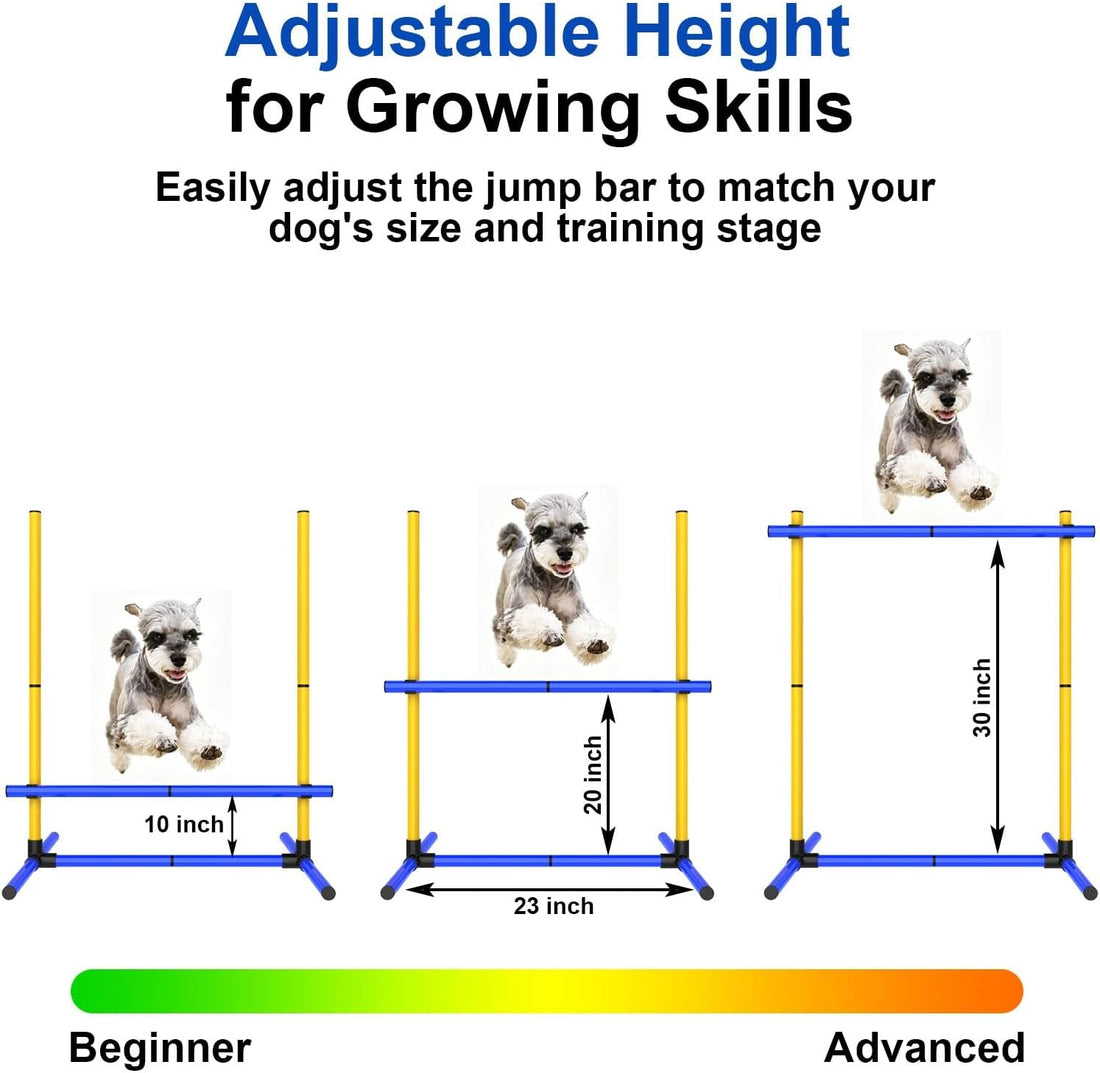 Dog Agility Hurdle, 4 Jump Bar Sets Indoor Outdoor Backyard Train