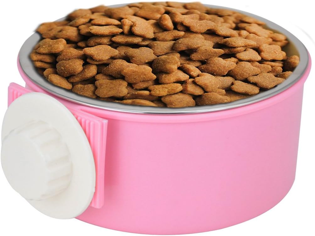 Crate Dog Bowl Removable Stainless Steel Water Food Feeder Bowls Cage