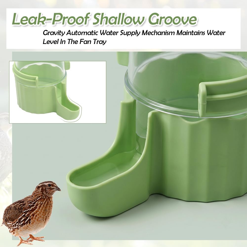2 Pack Quail Hanging Gravity Waterer Automatic Cage Drinking Dispenser