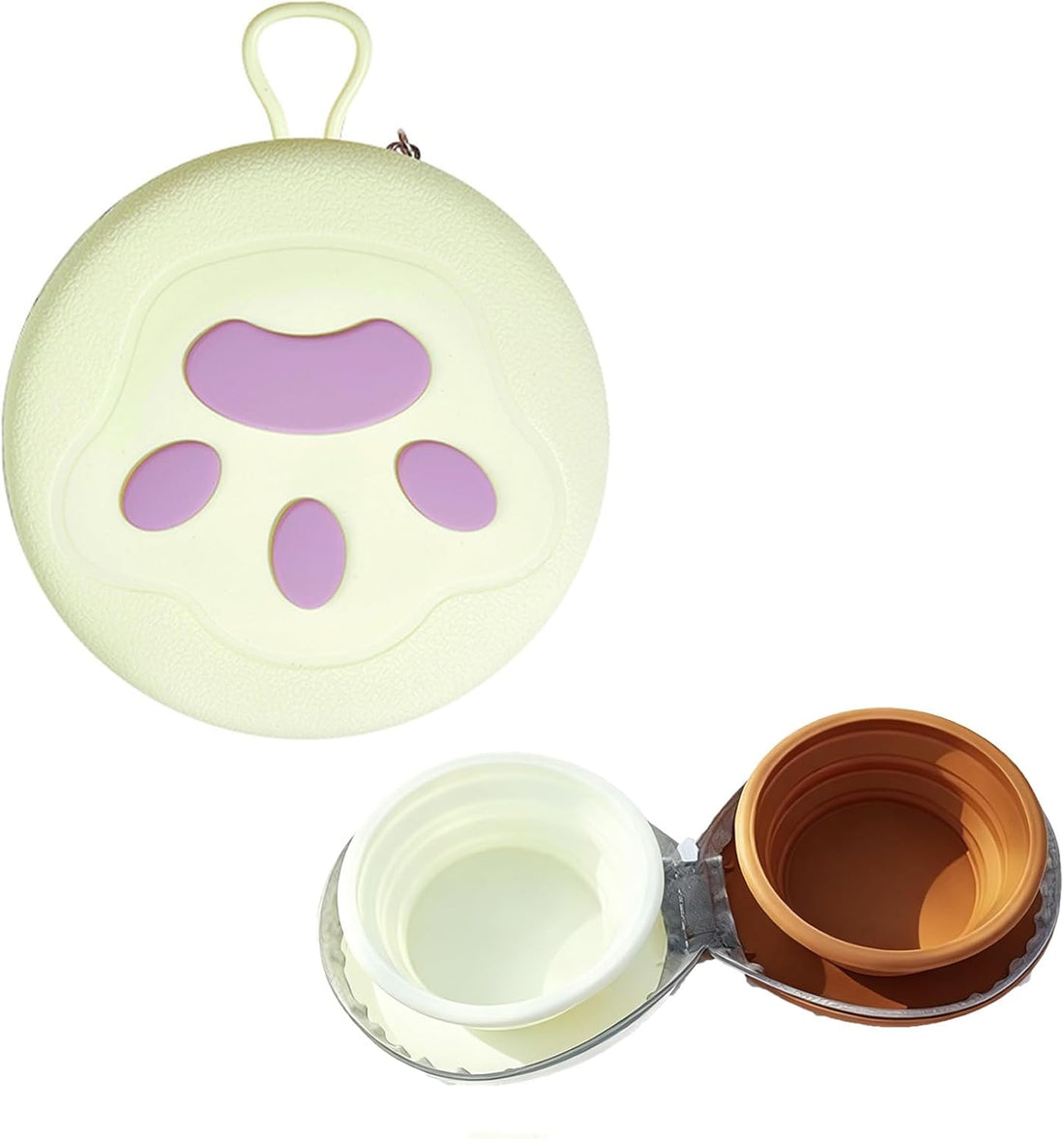Zegcohjave 2-in-1 Collapsible Dog Bowls,Portable Dog Food and Water