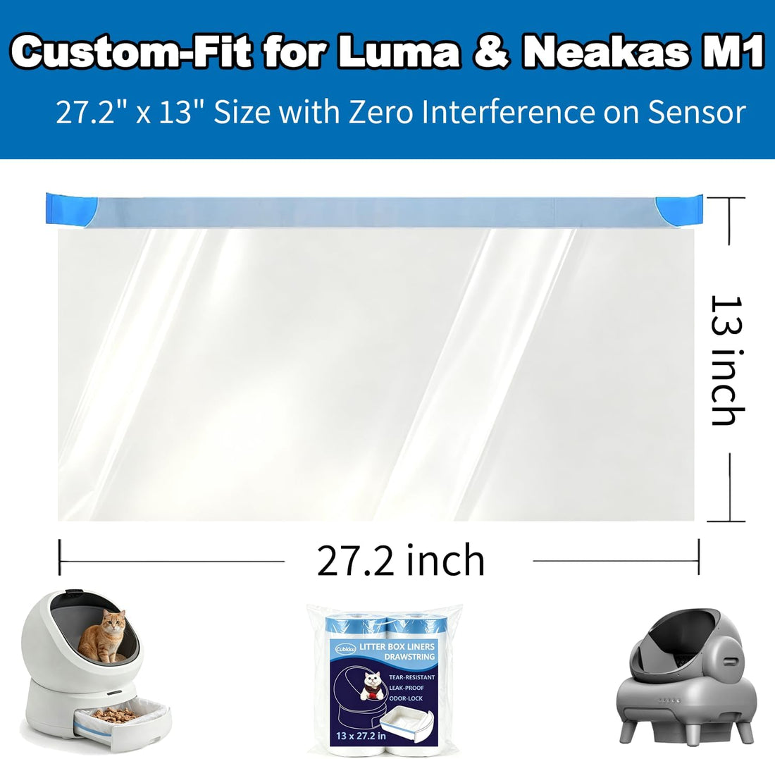40 Count Cat Litter Box Bags|27.2" x 13"for Automatic Cat Litter Box