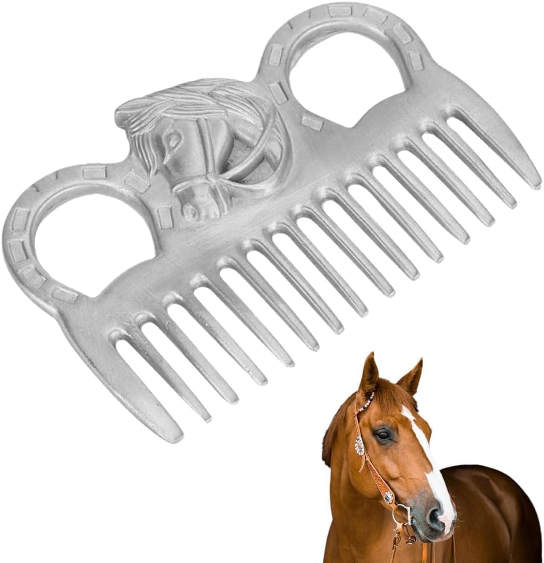 Metal Horse Comb, 4inch Stainless Metal Pulling Combs Horse Mane Comb