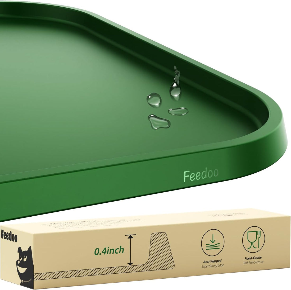 Feedoo Pet Feeding Mat, Water-Proof Silicone Placement for Food Water