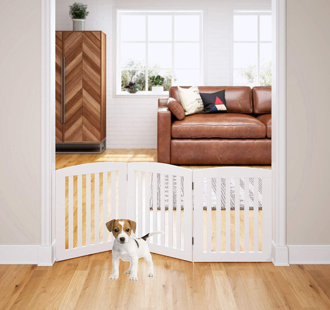 PAWLAND Wooden Freestanding Foldable Pet Gate