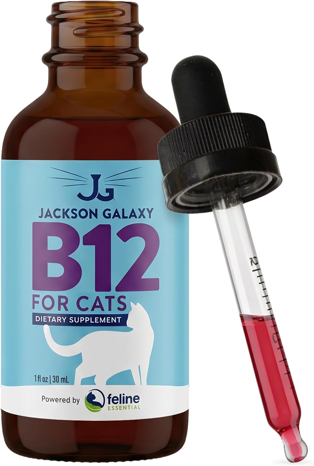 Jackson Galaxy Vitamin B12 for Cats, Liquid Daily Supplement Drops
