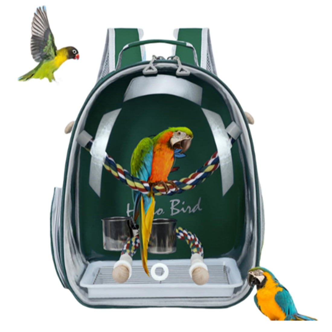 Bird Traval Carrier Cage, Multi Vent Holes Clear Space Capsule