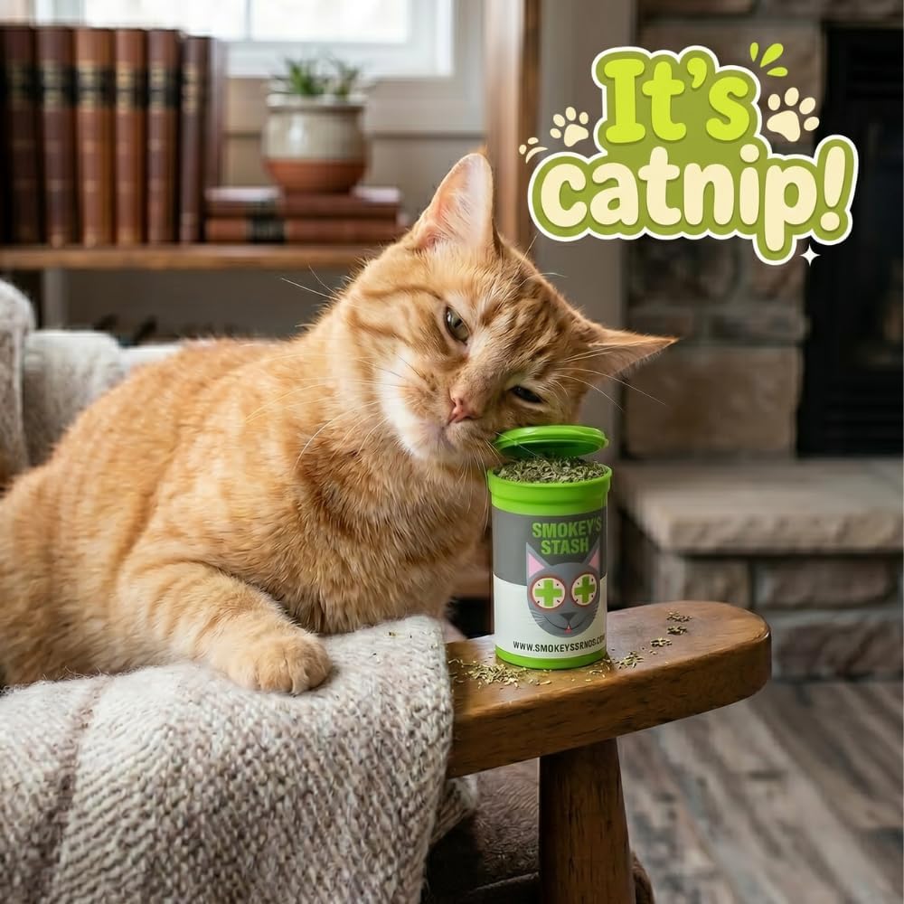 Smokey's Stash Cat Catnip Spray and Dried Organic Catnip Combo