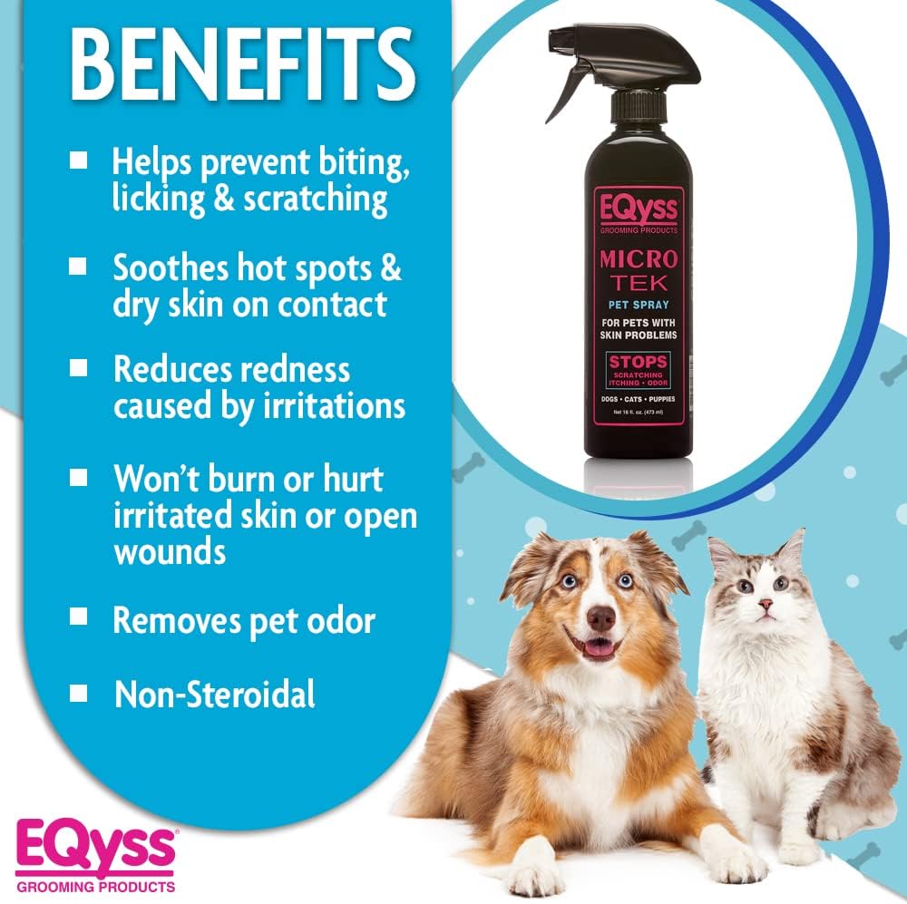 EQyss Micro-Tek Pet Itch Relief Spray - Soothes Dry Irritated Skin